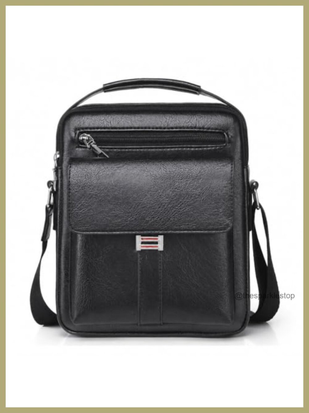 Vintage Faux Leather Crossbody Messenger Bag Men | Adjustable Strap Top Handle